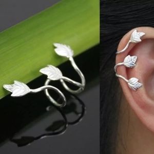 Silver Plated Leaf Ear Cuff